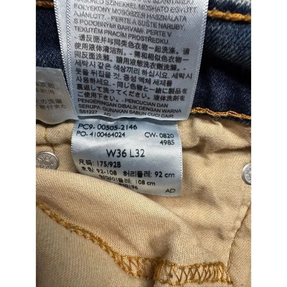 Levi's 505 Regular Fit Jeans Mens Blue Measured 36x31 Casual Denim‎